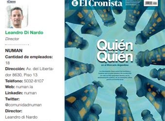 Los directores de NUMAN fueron incluidos en el Suplemento ‘Quien es Quien’ de El Cronista Comercial